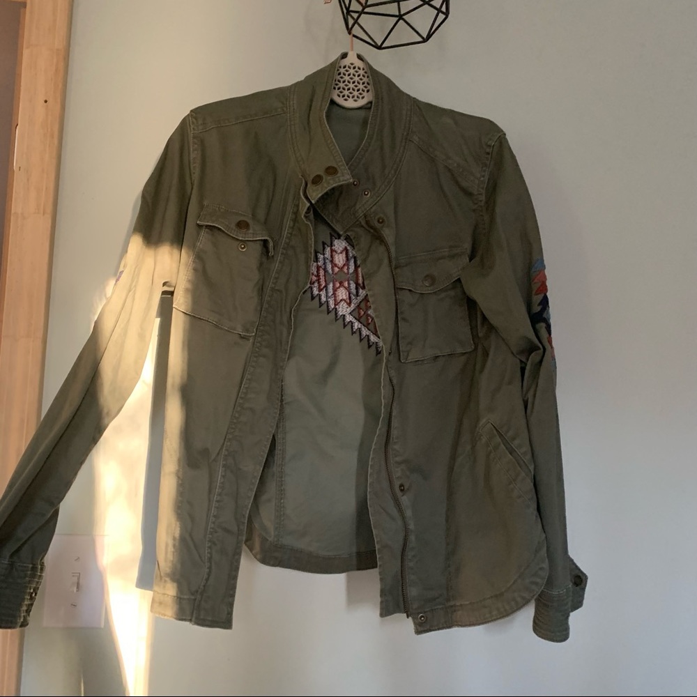 Natural Reflections Olive Aztec Jacket - Picture 2 of 4